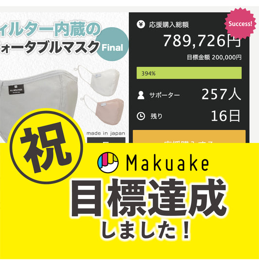 Makuakeでの目標を達成しました!