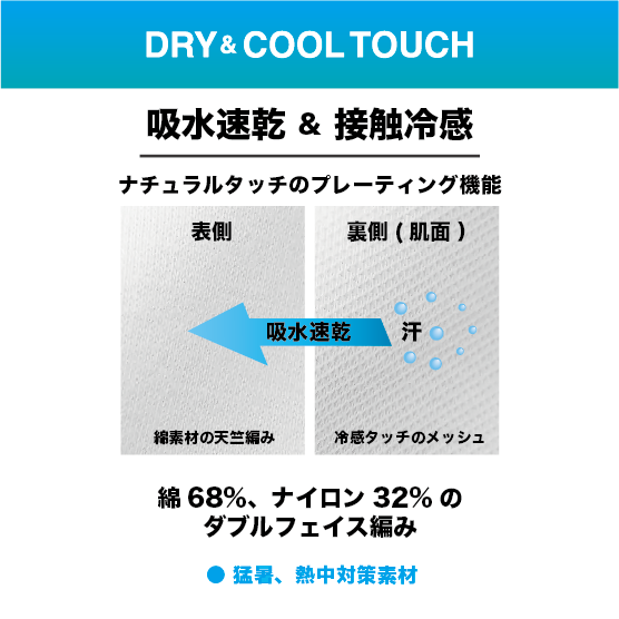 <接触冷感&ドライ TEE(速乾素材)> BALLOON CREW